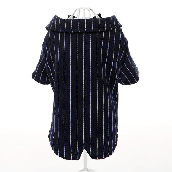HKM-5145405 Striped Suit Summer Dress for Small Dogs - Lightweight Imitation Silk Outfit