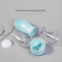 HKM-5145661 Portable Dog and Cat Drinking Water Cup - Integrated Food Container in Sky Blue, Grass Green, Pink, and Dark Blue