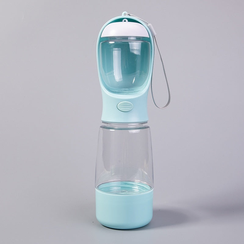 HKM-5145661 Portable Dog and Cat Drinking Water Cup - Integrated Food Container in Sky Blue, Grass Green, Pink, and Dark Blue