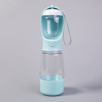 HKM-5145661 Portable Dog and Cat Drinking Water Cup - Integrated Food Container in Sky Blue, Grass Green, Pink, and Dark Blue