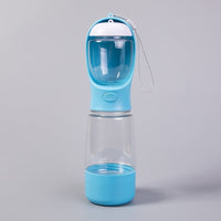 HKM-5145661 Portable Dog and Cat Drinking Water Cup - Integrated Food Container in Sky Blue, Grass Green, Pink, and Dark Blue