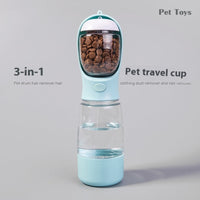 HKM-5145661 Portable Dog and Cat Drinking Water Cup - Integrated Food Container in Sky Blue, Grass Green, Pink, and Dark Blue