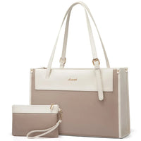 HKM-514579 Fashion PU Leather Laptop Tote Bag Set - Waterproof Business Briefcase for Office Use (15.6 inches)