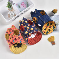 HKM-5146173 Warm Cotton Clothing for Pomeranian Chihuahua - Two-Legged Dog Jacket in Blue, Yellow, Orange