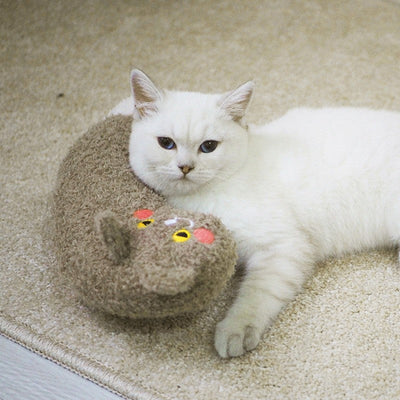 HKM-5146429 Cozy Cat Pillow - Polyester Fiber Seat Cushion for Comfort and Relaxation