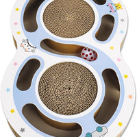 HKM-5147069 Interactive Cat Scratching Board with Ball Track - Climbing and Scratching Toy for Indoor Cats, Durable Cardboard Design