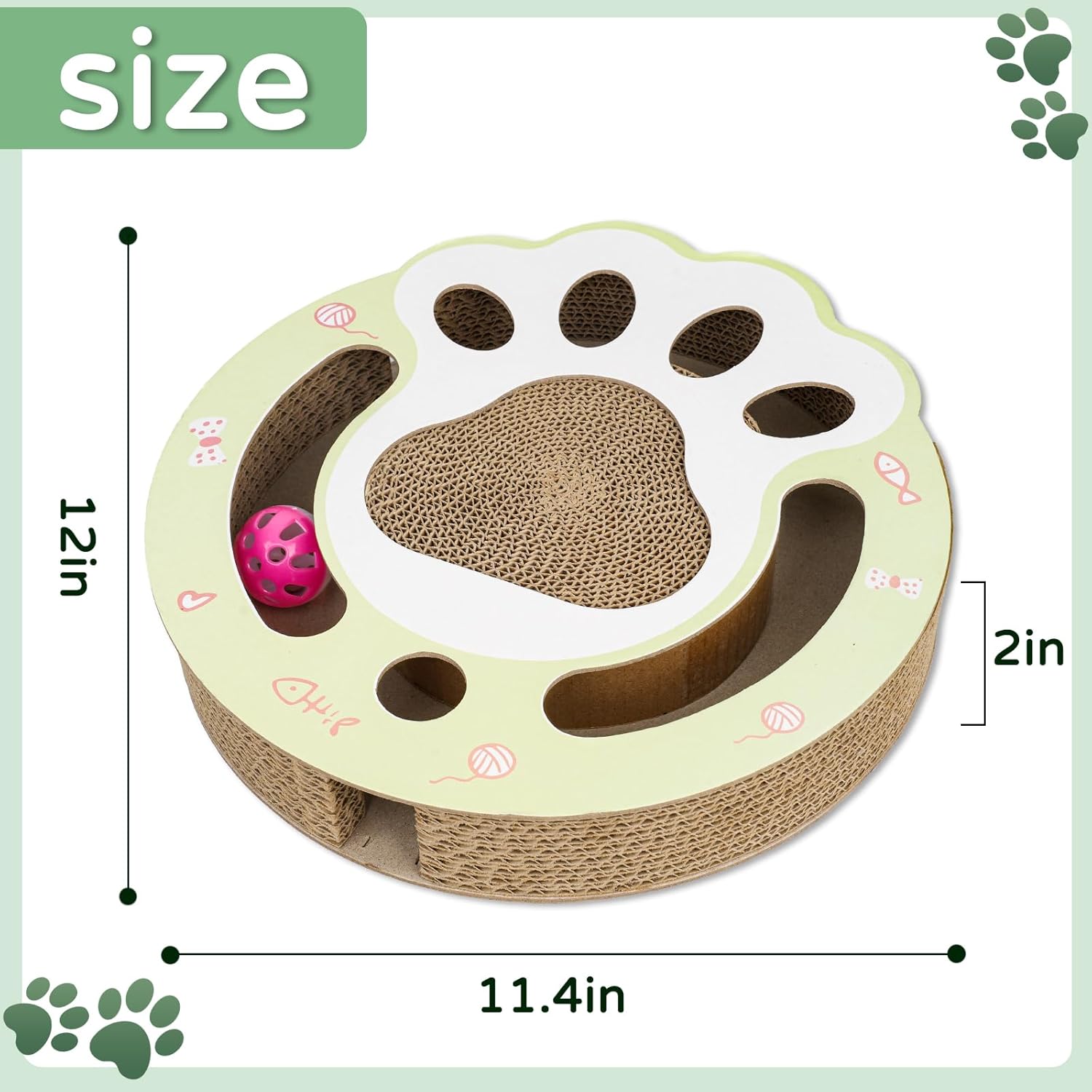 HKM-5147069 Interactive Cat Scratching Board with Ball Track - Climbing and Scratching Toy for Indoor Cats, Durable Cardboard Design