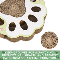 HKM-5147069 Interactive Cat Scratching Board with Ball Track - Climbing and Scratching Toy for Indoor Cats, Durable Cardboard Design