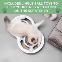 HKM-5147069 Interactive Cat Scratching Board with Ball Track - Climbing and Scratching Toy for Indoor Cats, Durable Cardboard Design