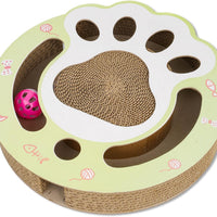HKM-5147069 Interactive Cat Scratching Board with Ball Track - Climbing and Scratching Toy for Indoor Cats, Durable Cardboard Design