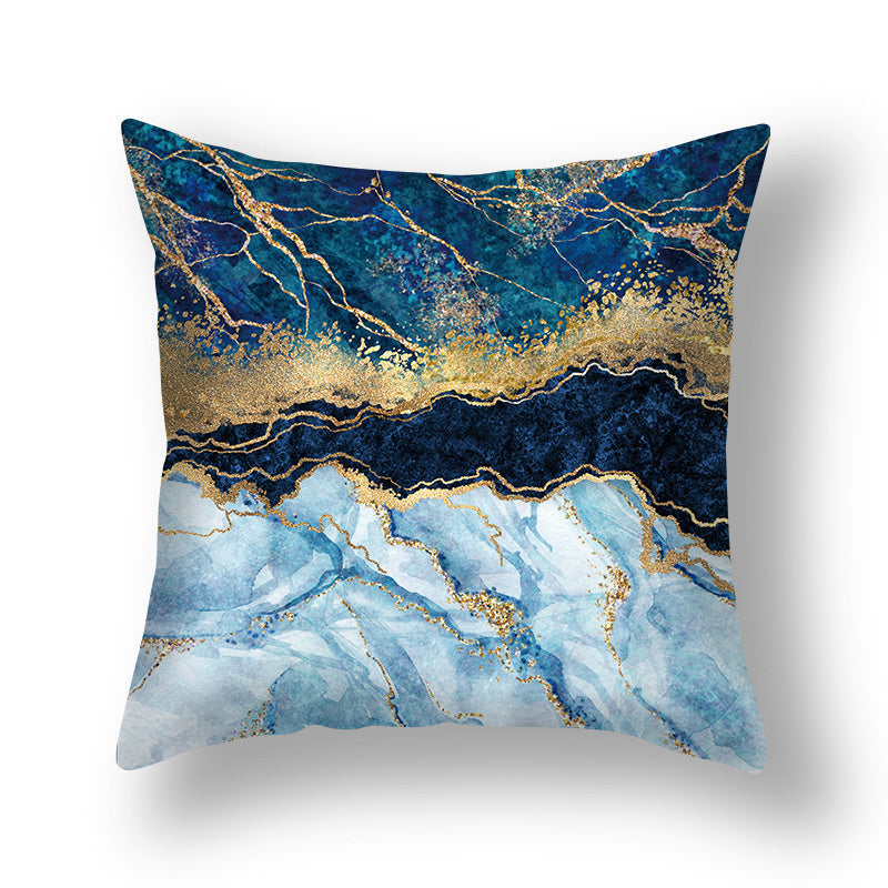 HKM-514707 Geometric Modern Gilded Pillowcase in Multicolor, 45x45cm Polyester Design