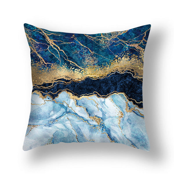 HKM-514707 Geometric Modern Gilded Pillowcase in Multicolor, 45x45cm Polyester Design