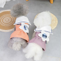 HKM-5147197 Casual Cotton Dog Skirt with Solid Color Big Flower Design in Purple and Western Red