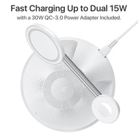 HKM-514899 3-in-1 Wireless Charging Station with MagSafe for iPhone, Apple Watch, and AirPods, 30W Power Adapter Included