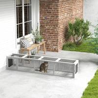 HKM-5149245 Weather-Resistant Wooden Cat Tunnel with Multiple Entrances for Indoor and Outdoor Use