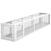 HKM-5149245 Weather-Resistant Wooden Cat Tunnel with Multiple Entrances for Indoor and Outdoor Use