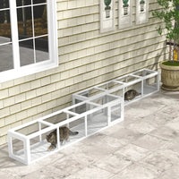 HKM-5149245 Weather-Resistant Wooden Cat Tunnel with Multiple Entrances for Indoor and Outdoor Use