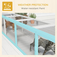 HKM-5149245 Weather-Resistant Wooden Cat Tunnel with Multiple Entrances for Indoor and Outdoor Use