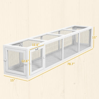 HKM-5149245 Weather-Resistant Wooden Cat Tunnel with Multiple Entrances for Indoor and Outdoor Use