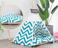 HKM-5149629 Green Striped Canvas Tent for Pets - Available in Small, Medium, and Large Sizes