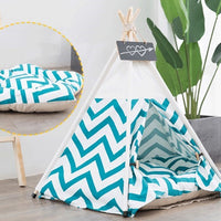 HKM-5149629 Green Striped Canvas Tent for Pets - Available in Small, Medium, and Large Sizes