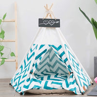 HKM-5149629 Green Striped Canvas Tent for Pets - Available in Small, Medium, and Large Sizes