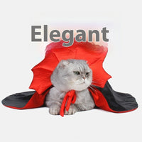HKM-5149757 Vampire Pet Cloak Costume for Small Dogs, Cats, and Kittens - Soft Plush Halloween Outfit