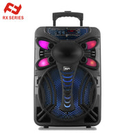 HKM-515027 12 Inch Portable Speaker with RGB LED Lights, Bluetooth, USB, TF, FM, and Karaoke Function