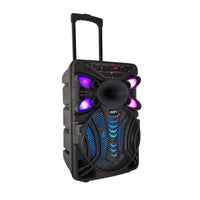 HKM-515027 12 Inch Portable Speaker with RGB LED Lights, Bluetooth, USB, TF, FM, and Karaoke Function