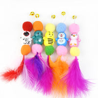 HKM-5150397 Feather Bell Replacement Heads for Cat Teasers - Various Sizes and Materials Available