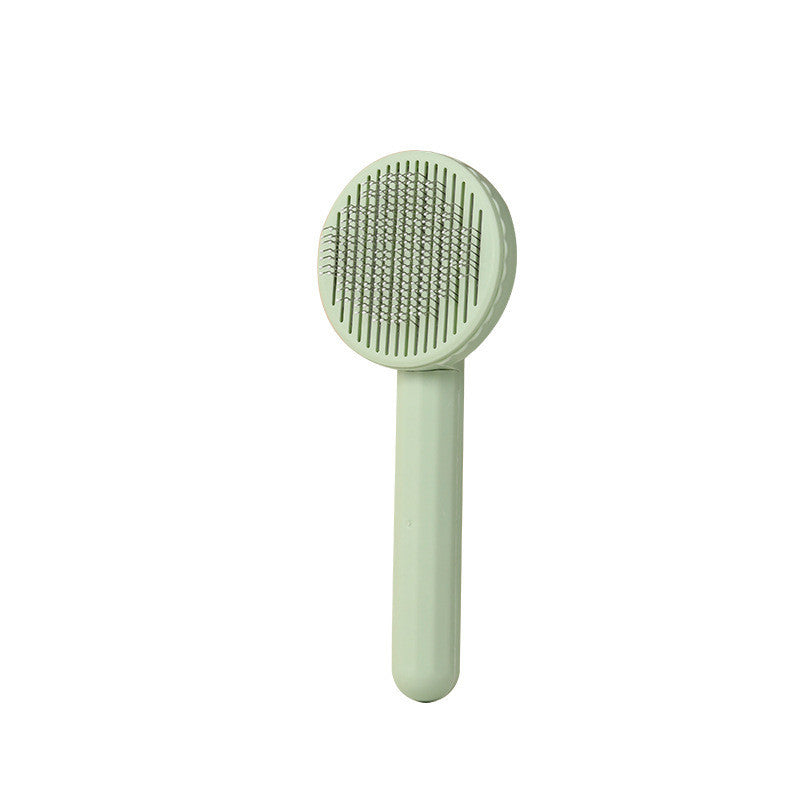 HKM-5151165 Self-Cleaning Comb for Dogs with ABS and Stainless Steel Needles - Blue, Cyan, Gray