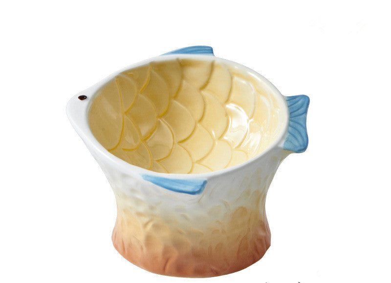 HKM-5151549 Automatic Ceramic Cat Food Bowl for Cervical Spine Protection - 120ml Capacity