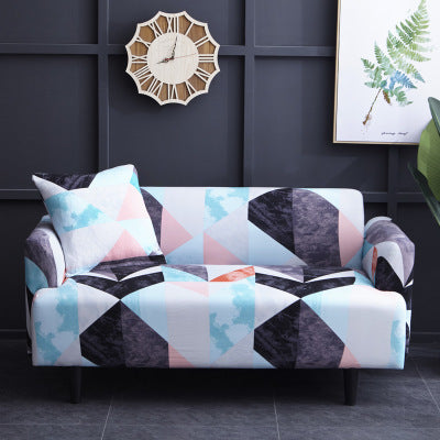 HKM-515155 Modern Polyester Elastic Sofa Cover with Pillow Cover - 40x40cm, Elegant Design for Living Room