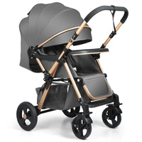 HKM-515219 Luxury Reversible Handle Lightweight Baby Stroller with Iron Frame for Travel