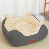 HKM-5152829 Cozy Velvet Square Nest for Cats and Dogs - Warm Pet Bed for All Seasons