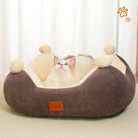 HKM-5152829 Cozy Velvet Square Nest for Cats and Dogs - Warm Pet Bed for All Seasons