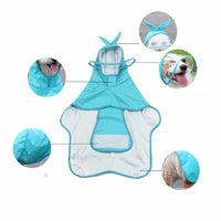 HKM-5153725 Waterproof PU Dog Raincoat with Transparent Brim - Sizes M to 4XL in Blue