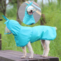 HKM-5153725 Waterproof PU Dog Raincoat with Transparent Brim - Sizes M to 4XL in Blue