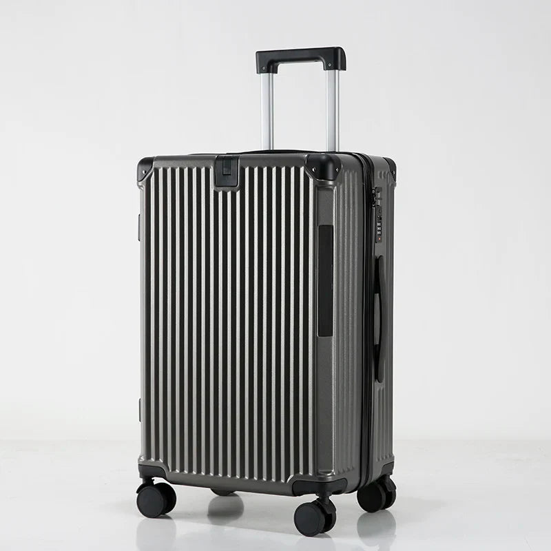 HKM-515411 Compact USB Travel Trolley Suitcase with Wheels - Lightweight ABS and Polyester Cabin Luggage