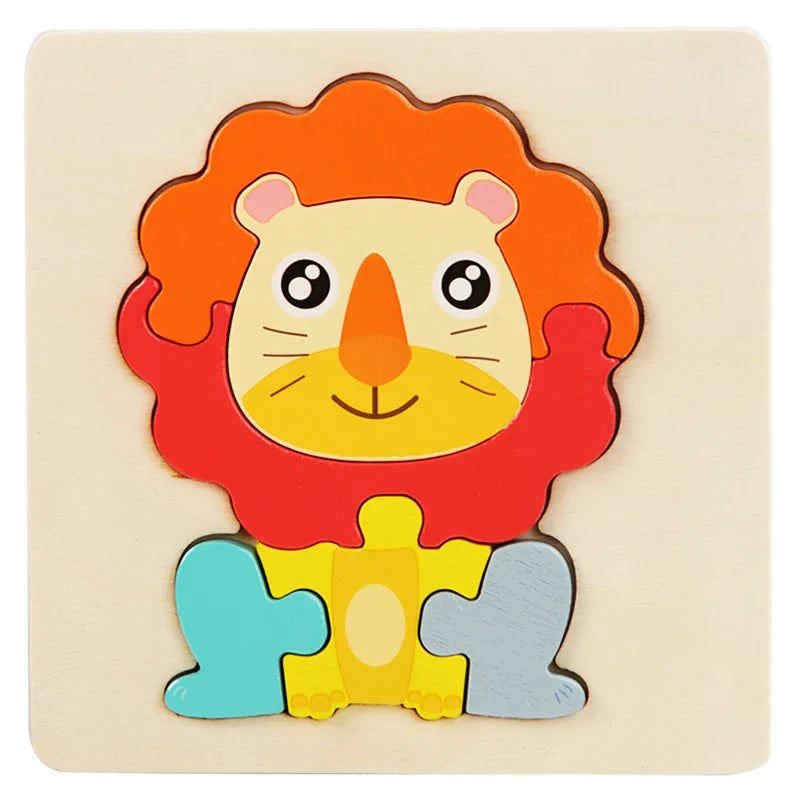 HKM-515475 3D Animal Snap Puzzle Jigsaw Board Toy for Children's Early Learning and Development