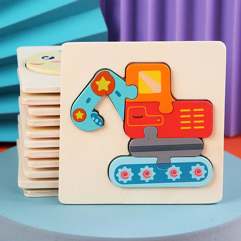 HKM-515475 3D Animal Snap Puzzle Jigsaw Board Toy for Children's Early Learning and Development