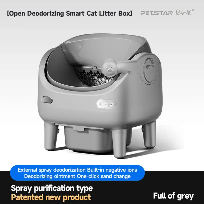 HKM-515475 Automatic Self-Cleaning Cat Litter Box - Eco-Friendly Square Design, Large Capacity ABS Plastic, Travel & Comfort