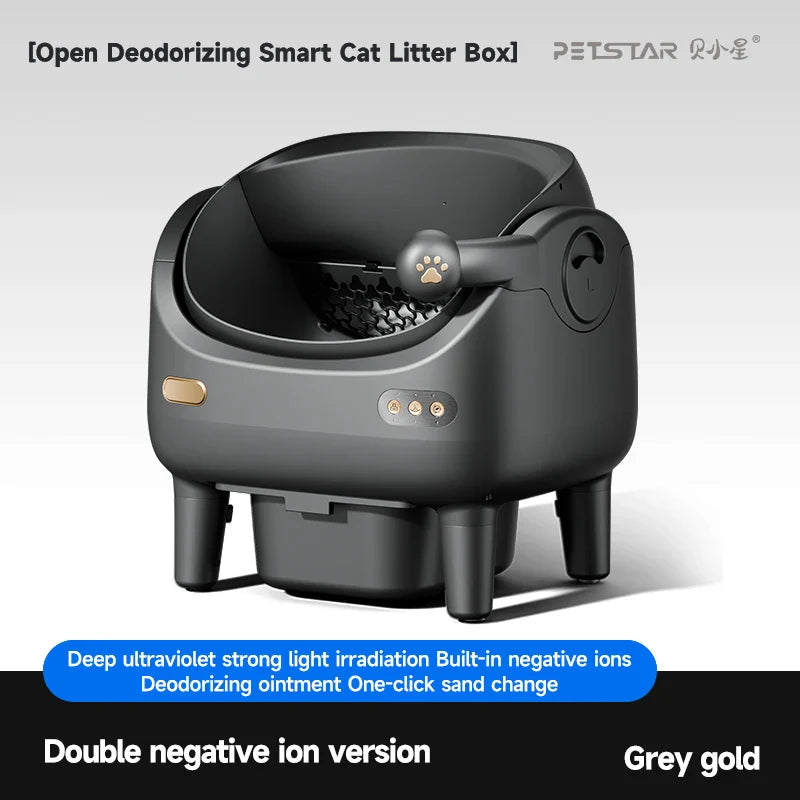 HKM-515475 Automatic Self-Cleaning Cat Litter Box - Eco-Friendly Square Design, Large Capacity ABS Plastic, Travel & Comfort