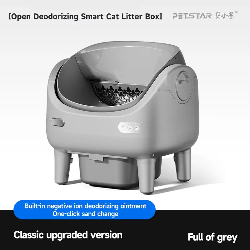 HKM-515475 Automatic Self-Cleaning Cat Litter Box - Eco-Friendly Square Design, Large Capacity ABS Plastic, Travel & Comfort