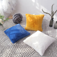 HKM-515475 Soft Imitation Wool Short Hair Throw Pillow Cover - Multiple Colors Available