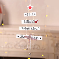 HKM-515475 Wooden Five-Pointed Star Ornament with Alphabet Letters for Christmas Tree Décor
