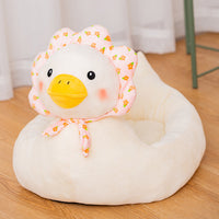 HKM-5155389 Cute Cartoon Animal Pet Nest - Soft Cloth Cat Litter Bed in Village Girl Duck and Penguin Designs, Medium & Large