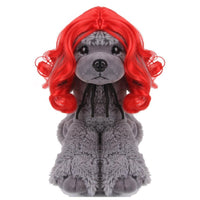 HKM-515539 Pet Wig with Afro Bangs for Cats - Various Colors Including Black, Red, Brown, and More, Ideal for Halloween and Festivals