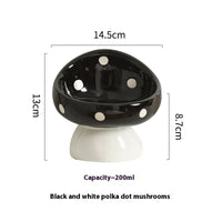 HKM-5155517 Ceramic Cat Water Bowl with Oblique Mouth Design – 200ml Capacity in Various Mushroom Patterns