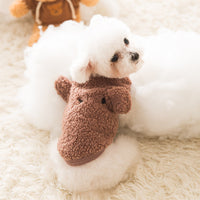 HKM-5155901 Cozy Bear Vest for Pets - Warm Granular Velvet Outfit for Cats and Small Dogs in Multiple Sizes